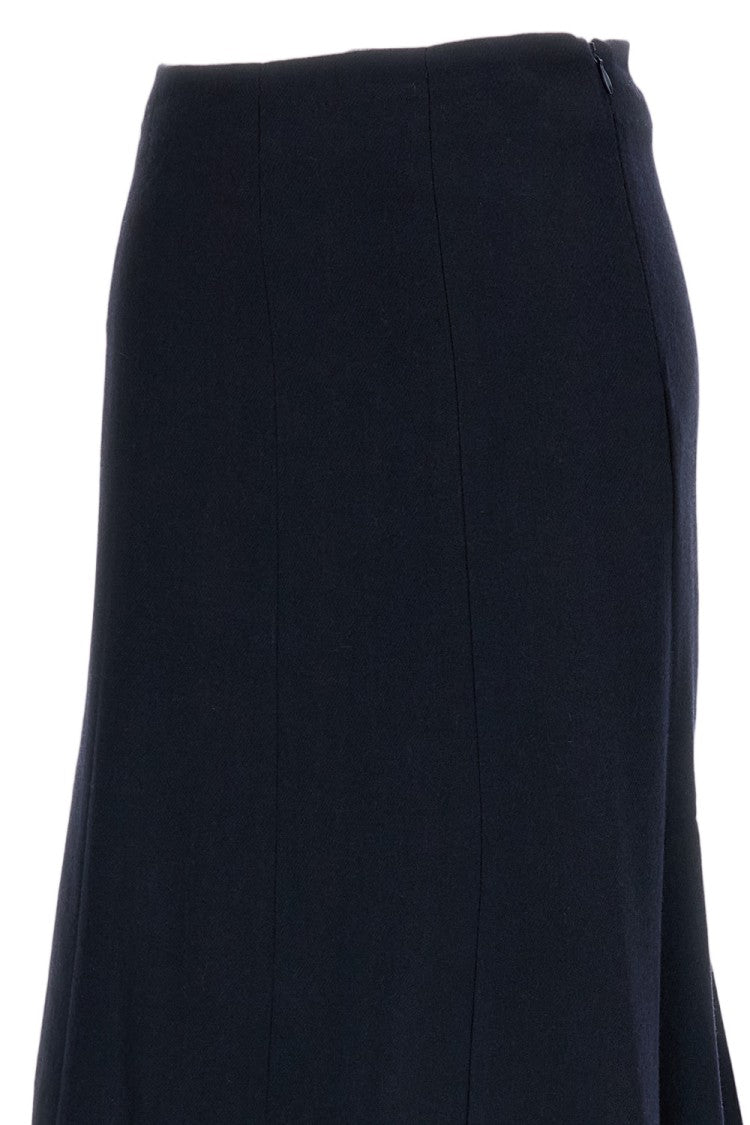The Latest Blue Erica Wool-Blend Midi Skirt