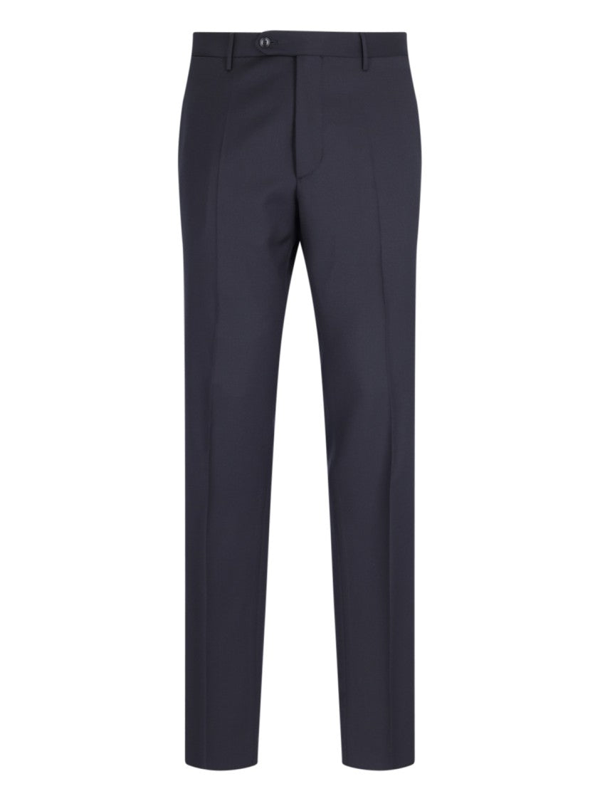 Tagliatore Blue Tailored Notch Lapel Wool Pleated Suit