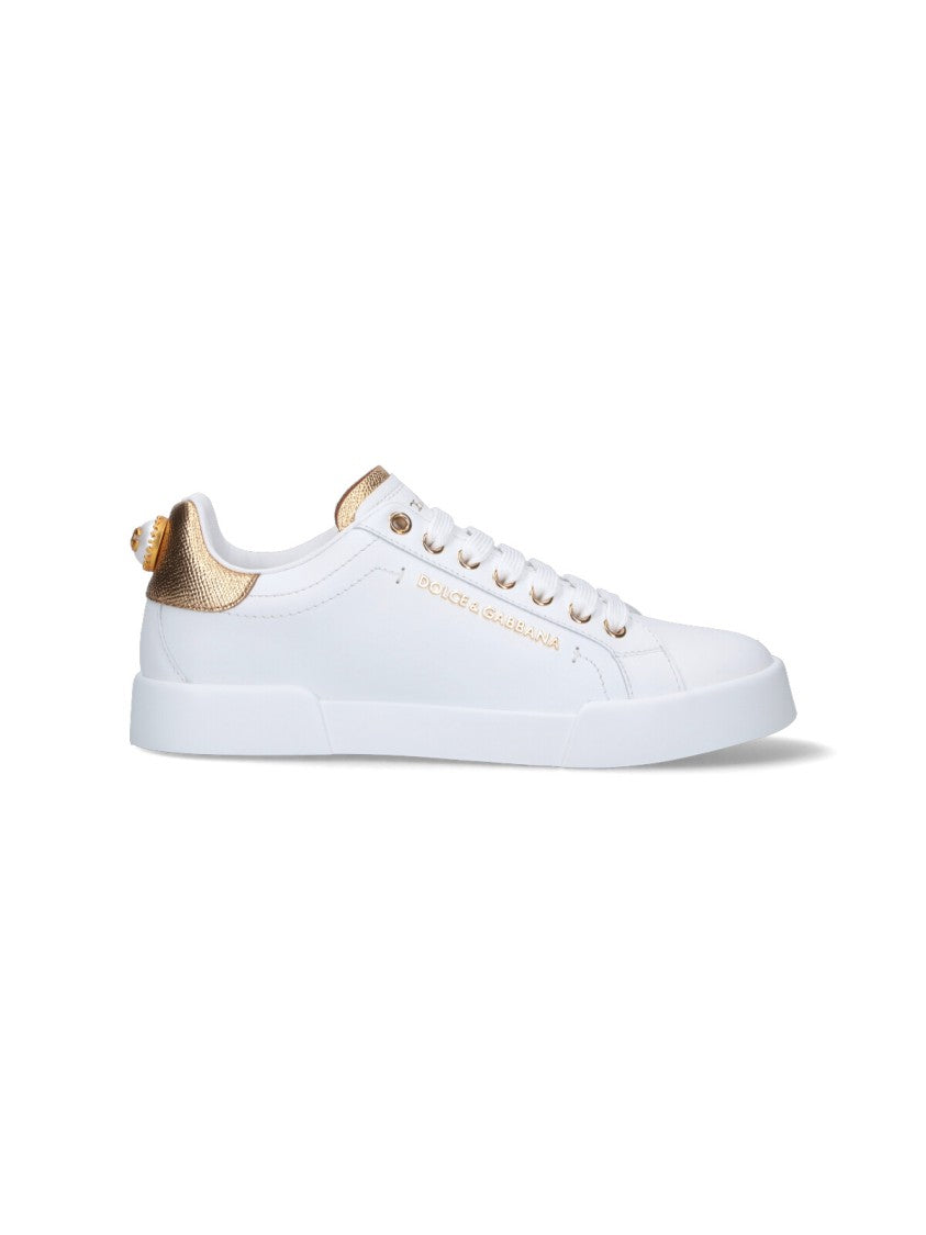 Dolce & Gabbana Portofino Sneakers With Pearl Detail