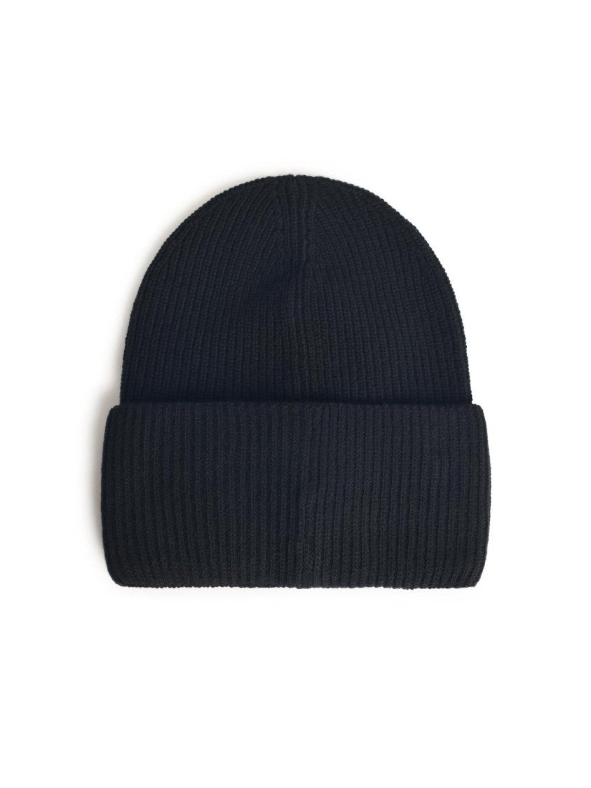 Moncler Black Virgin Wool Beanie
