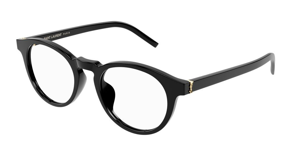 Saint Laurent Black Bold Rounded Acetate Eyeglasses