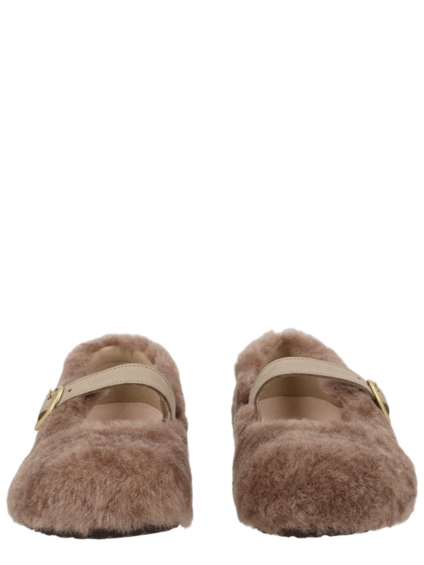 Birkenstock Grey Plush Adjustable Buckle Sandals