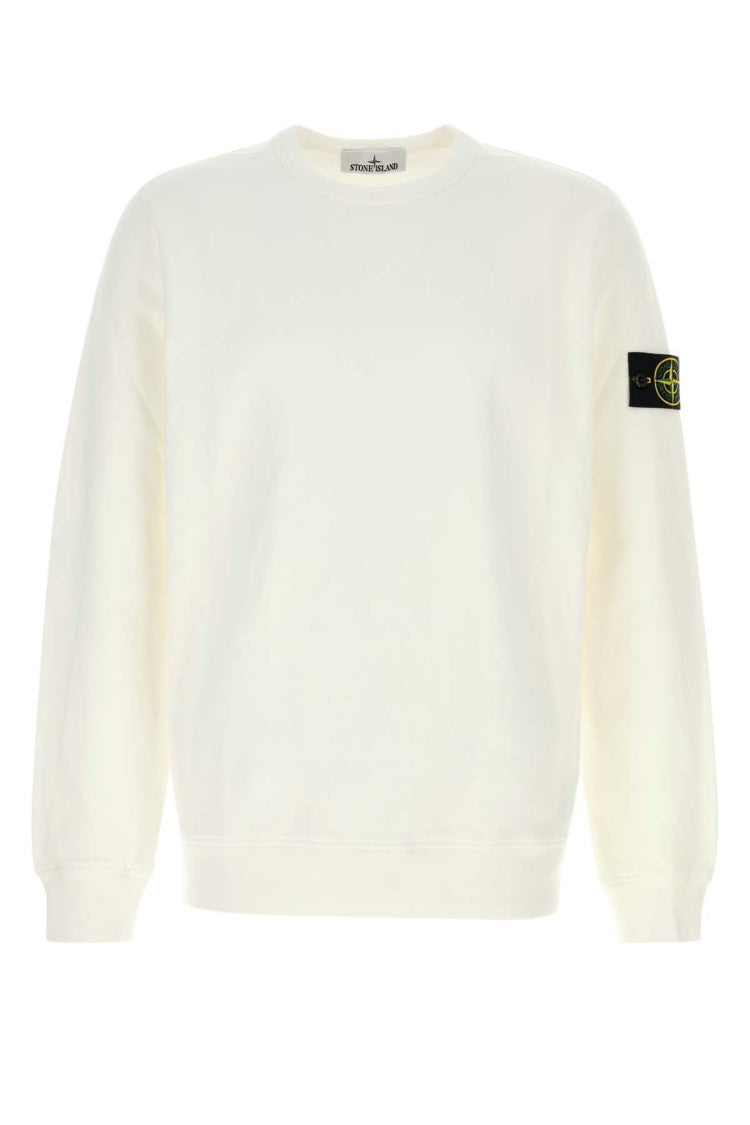 Stone Island White Cotton Sweatshirt