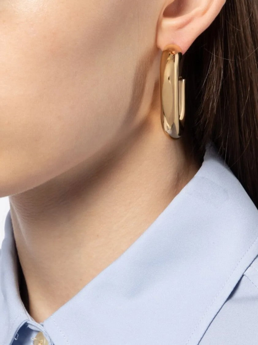 Paco Rabanne Silver Polished Earrings With Unique Silhouette