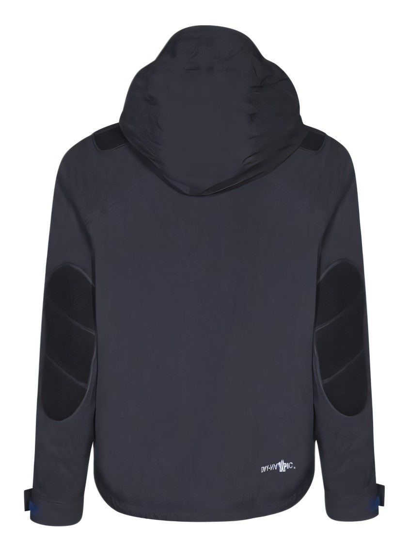 Moncler Hooded Black Jacket With Breathable Mesh Panels