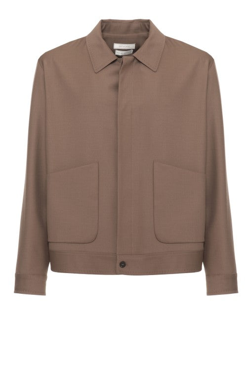 Devore Boxy Wool Jacket With Classic Collar And Concealed Fastening