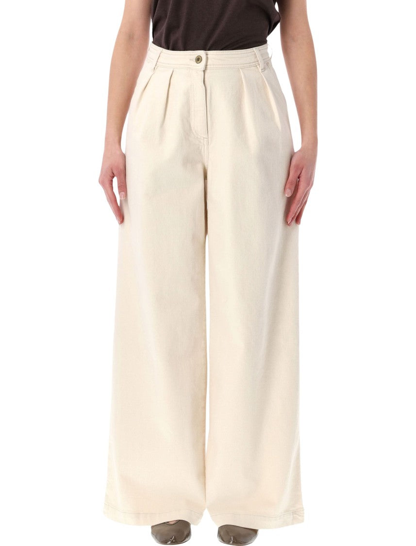 Sessùn Diegui Pleated Wide Leg Denim Jeans