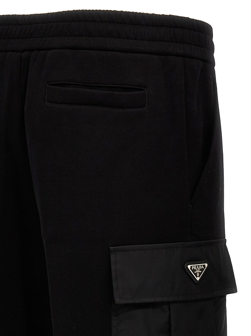 Prada Nylon Insert Cargo Joggers