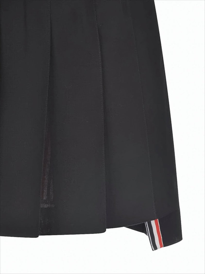 Thom Browne Pleated Mini Skirt With Structured Silhouette And Subtle Logo