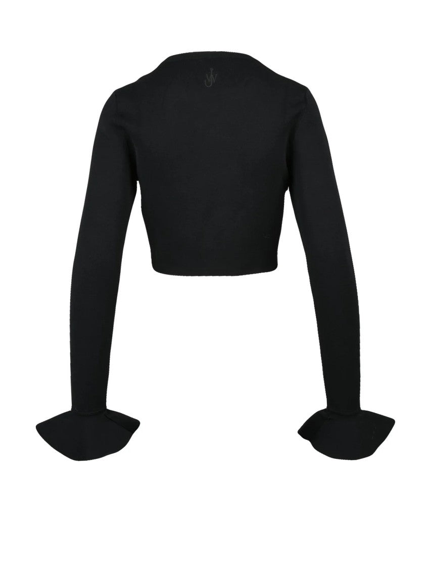 J. W. Anderson Fitted Black Knit Sweater With Bell Cuffs And Streamlined Silhouette