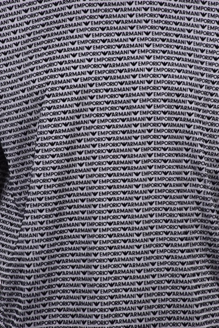 Emporio Armani Grey Textured Lyocell-Blend T-Shirt