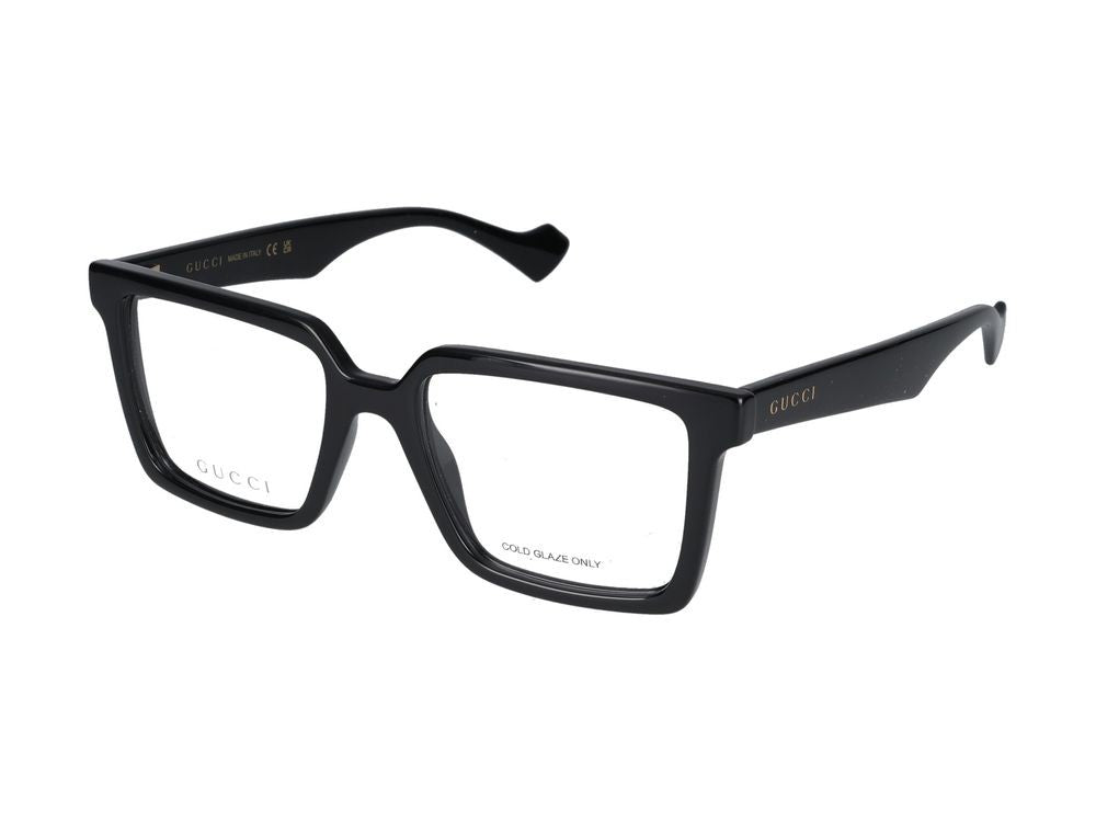 Gucci Black Oversized Glossy Square Eyeglasses