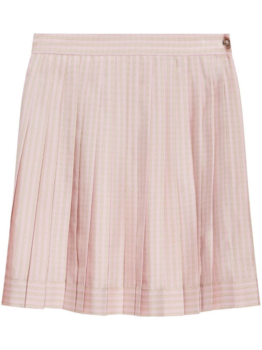 Versace Pleated Silk Skirt With Subtle Sheen