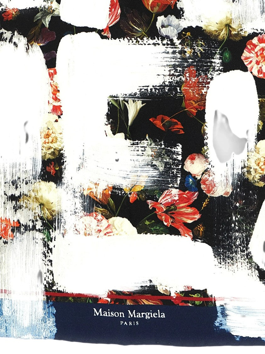 Maison Margiela Multicolor Brushstroke Accents Silk Scarf