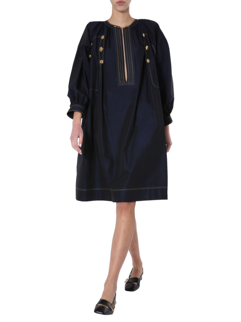Givenchy A-Line Dress With Bold Button Closure