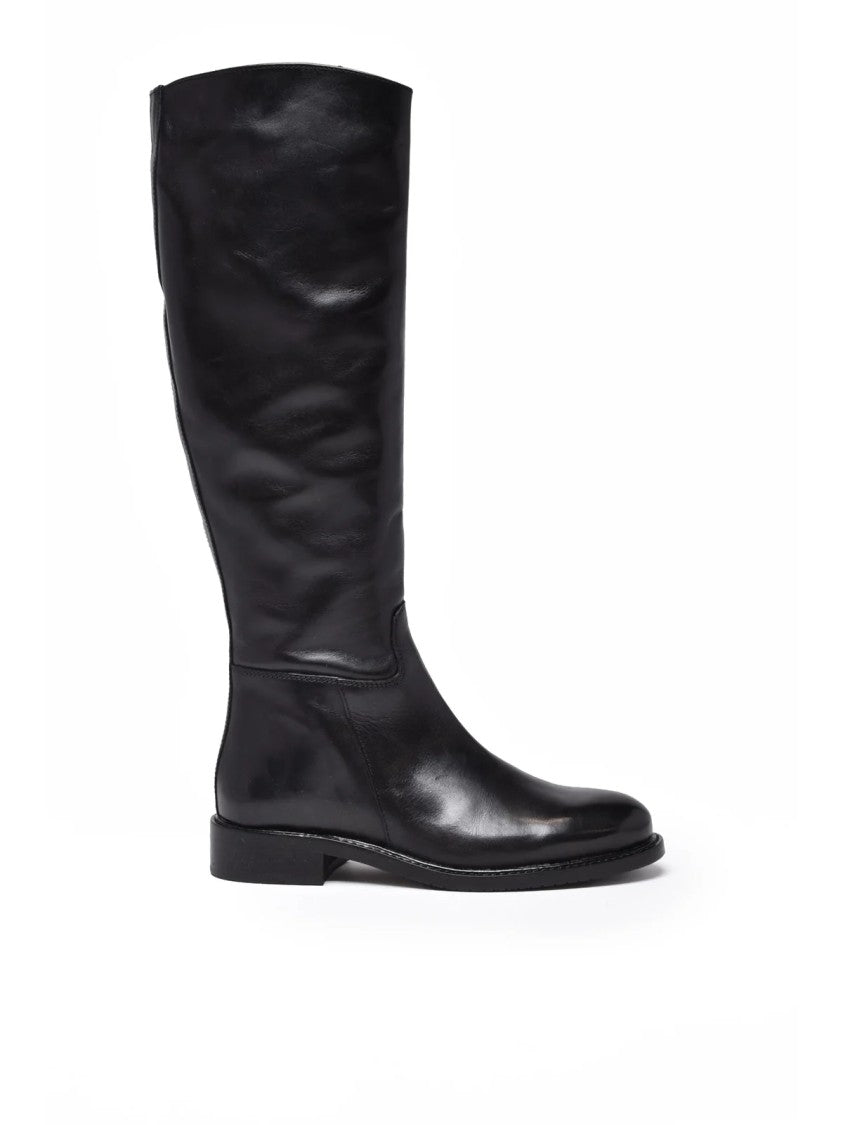 Metisse Black Leather Boots