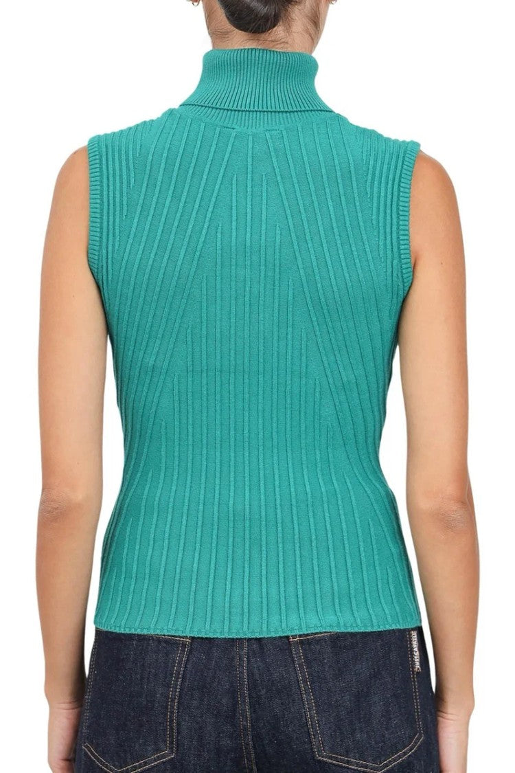 Just Cavalli Ribbed Top Viscose/Polyester - Green
