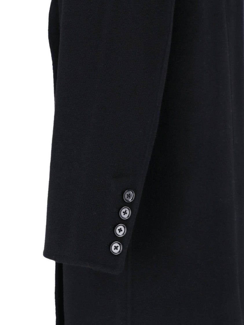Almada Black Deja Double-Breasted Wool Cashmere Coat