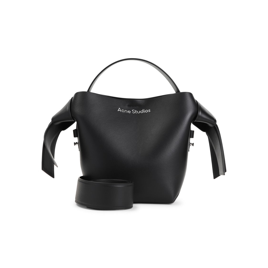 Acne Studios Structured Black Calf Leather Handbag
