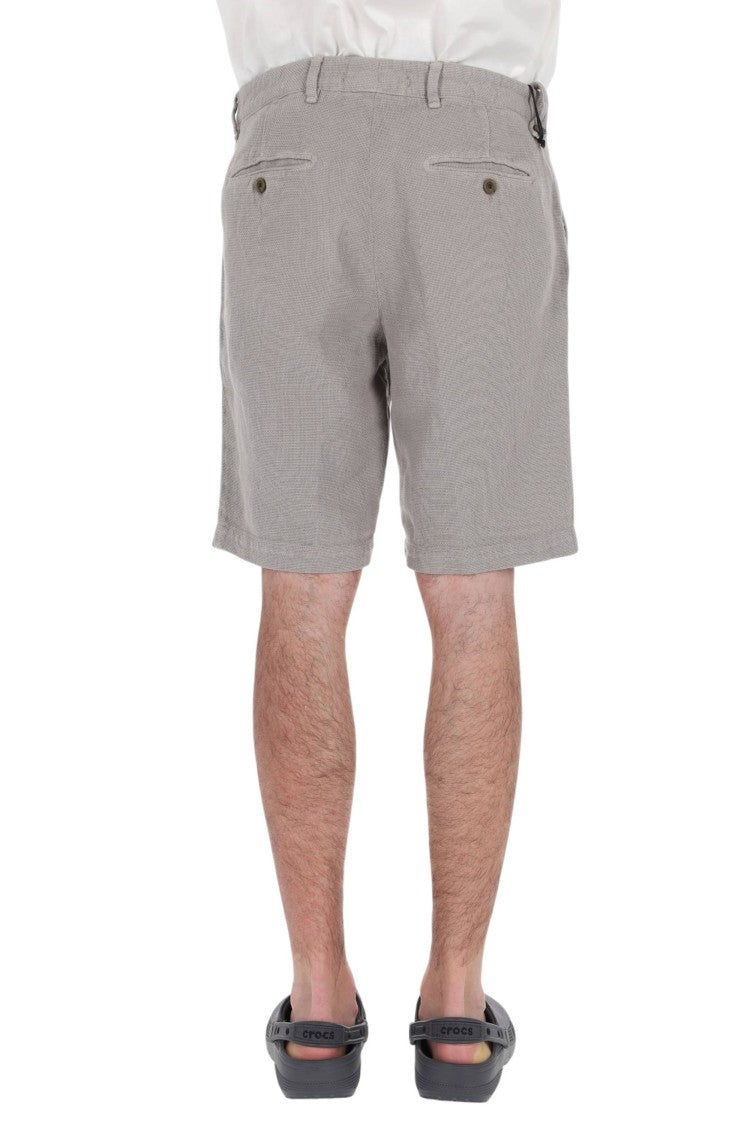 Myths Textured Cotton-Linen Casual Shorts