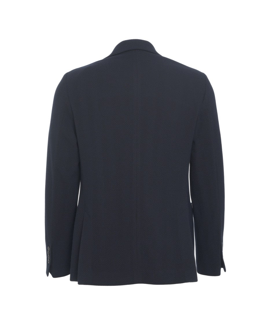 Circolo 1901 Tailored Blue Blazer With Notched Lapel And Single-Button Closure