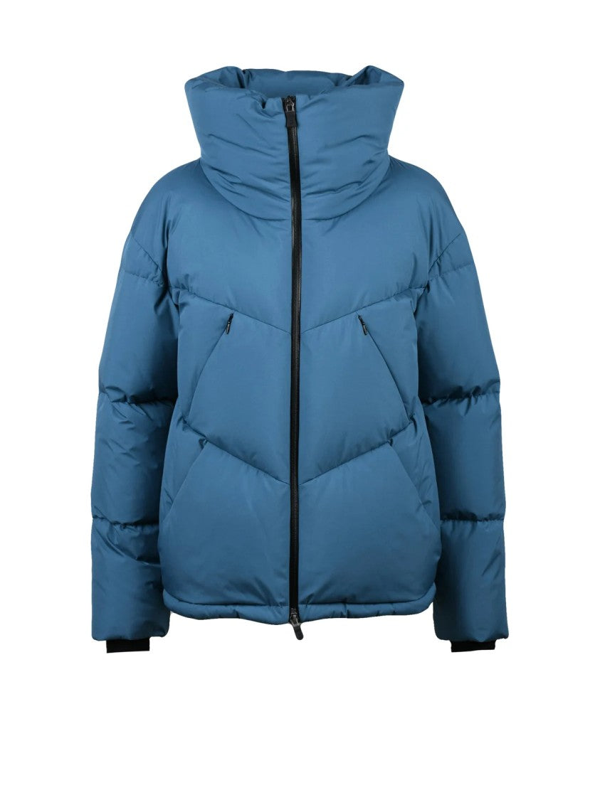 Herno Laminar Blue Technical High Collar Polyester Down Jacket