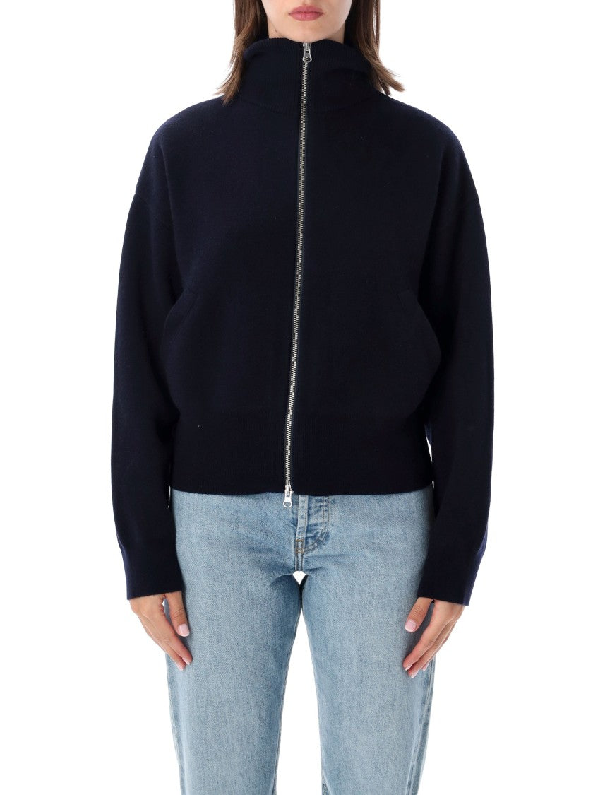 Extreme Cashmere Xtra Cute 3D Jacquard Cashmere Cropped Bomber Cardigan