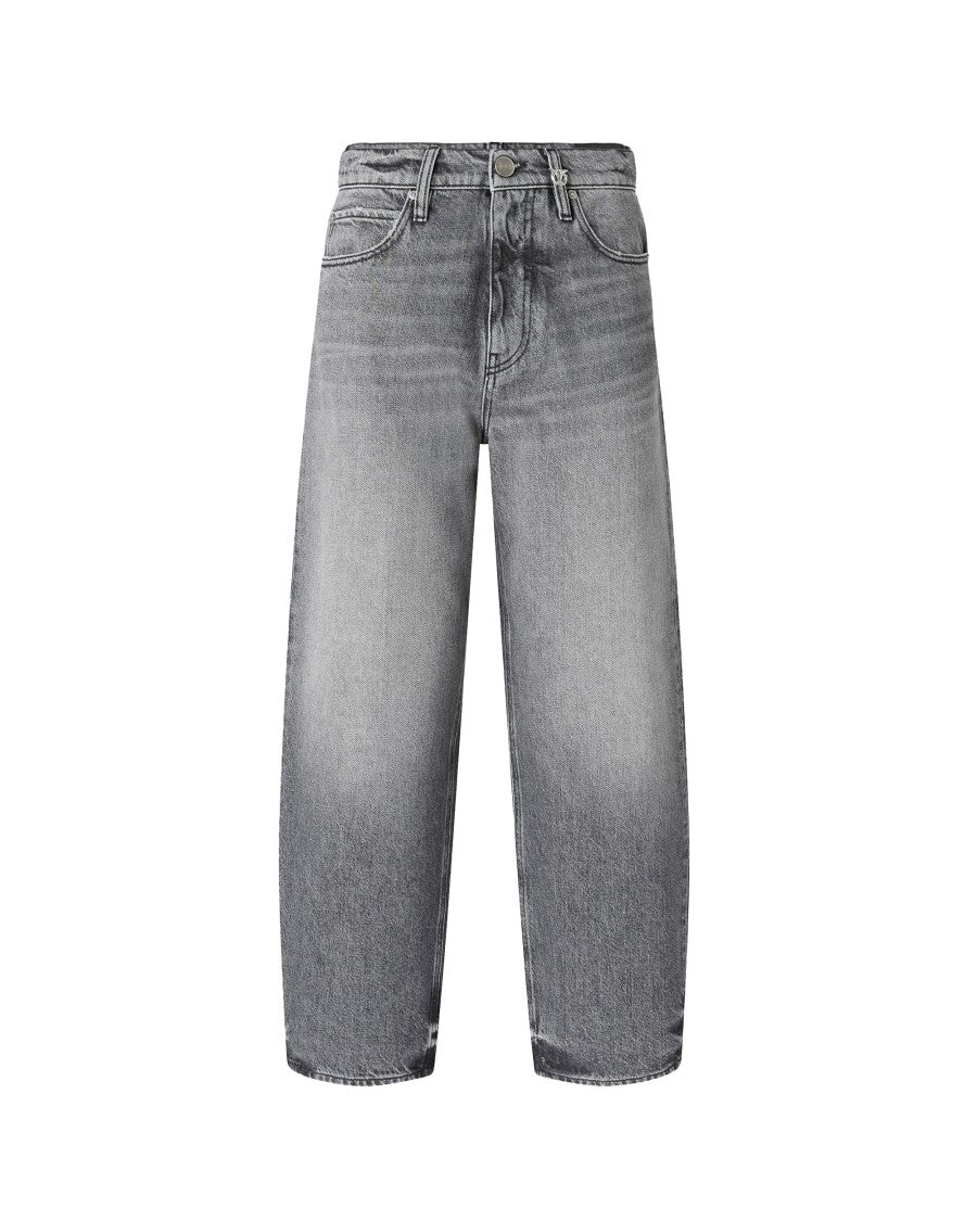 Pinko Balloon-Fit Dark Gray Jeans With Logo Accents