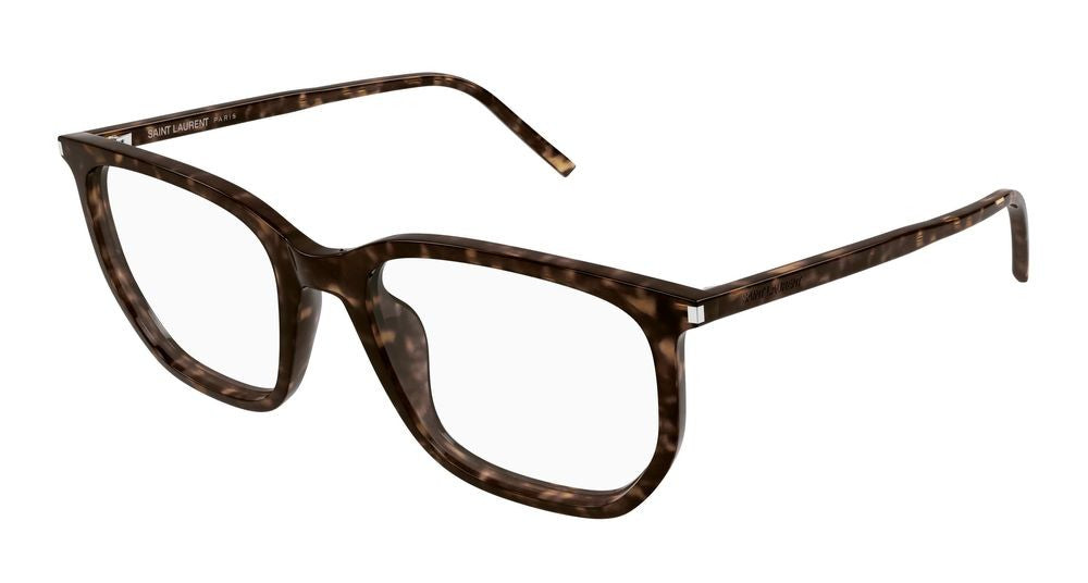 Saint Laurent Havana Bold Oversized Tortoiseshell Eyeglasses