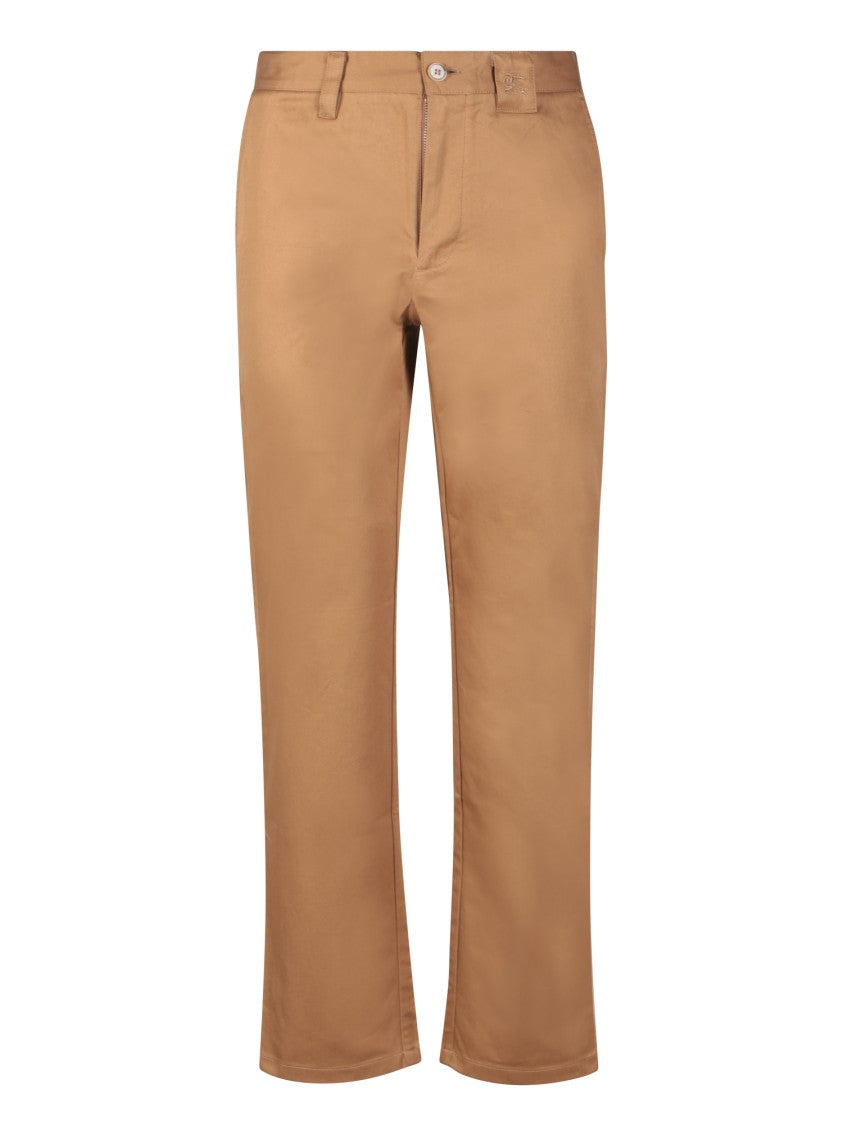 Burberry Brown Cotton Straight-Cut Trousers