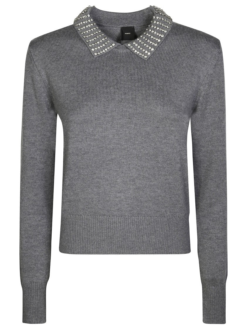 Pinko Ventotene Sweater With Rhinestones