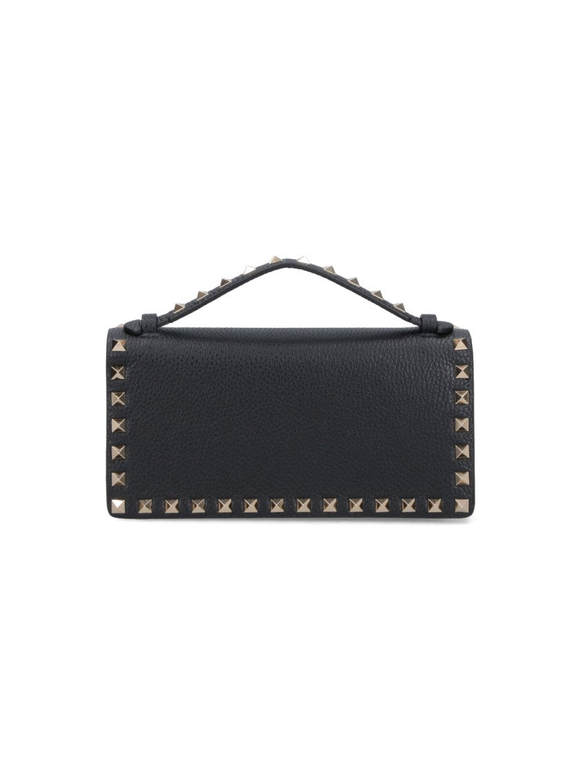 Valentino Garavani Black Rockstud Studded Leather Wallet