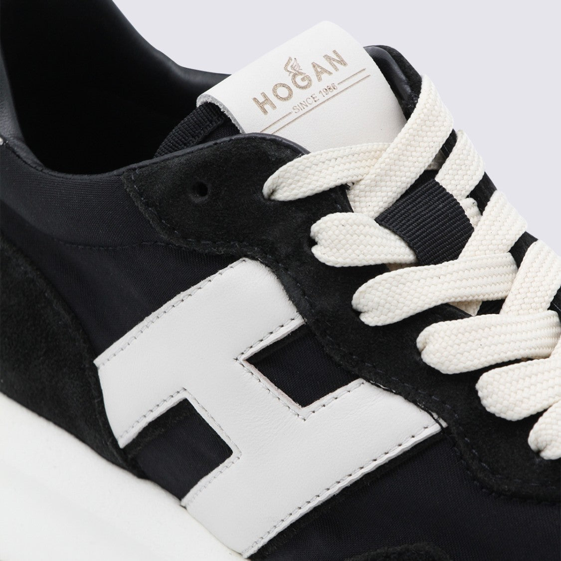 Hogan Black And White Leather Sneakers