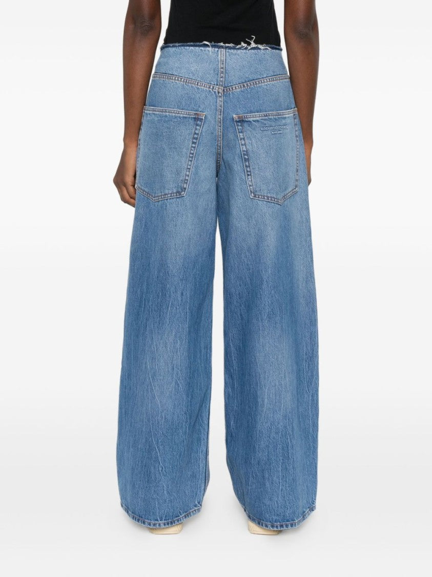 Alexander Wang High-Waisted Wide-Leg Jeans With Prominent Zipper