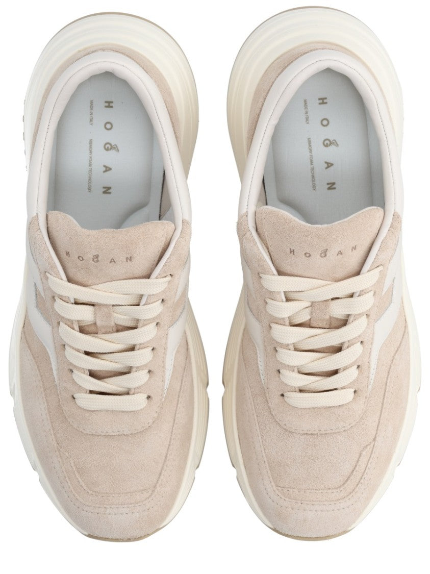 Hogan Neutrals Hi-Fi Suede Layered Sneakers