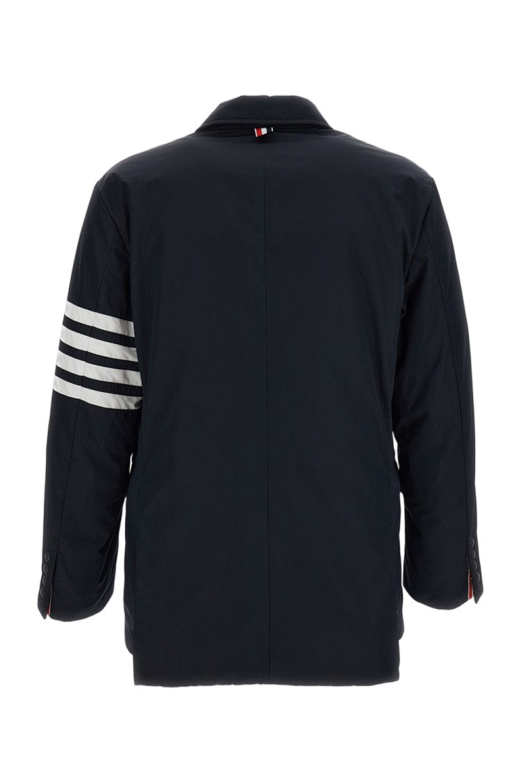 Thom Browne Down-Filled Overcoat With Signature 4-Bar Stripe Motif