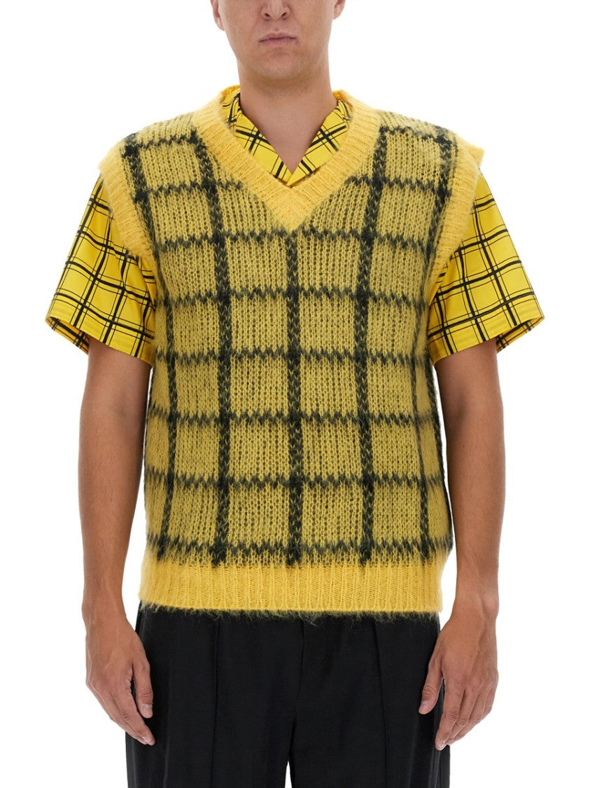 Marni Sophisticated Checkered Knit Vest