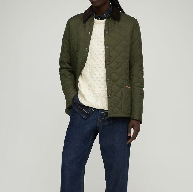 Barbour Heritage Liddesdale Quilted Jacket With Corduroy Collar