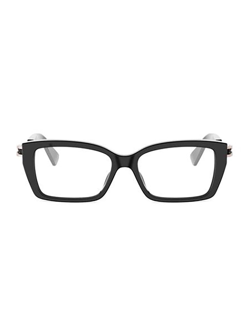 Bulgari Black Bv50068i Rectangular Metallic Eyeglasses