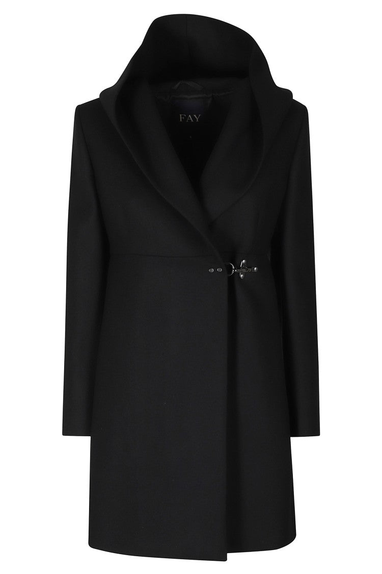 Fay Hooded Coat With Empire Silhouette And Iconic Fay Hook