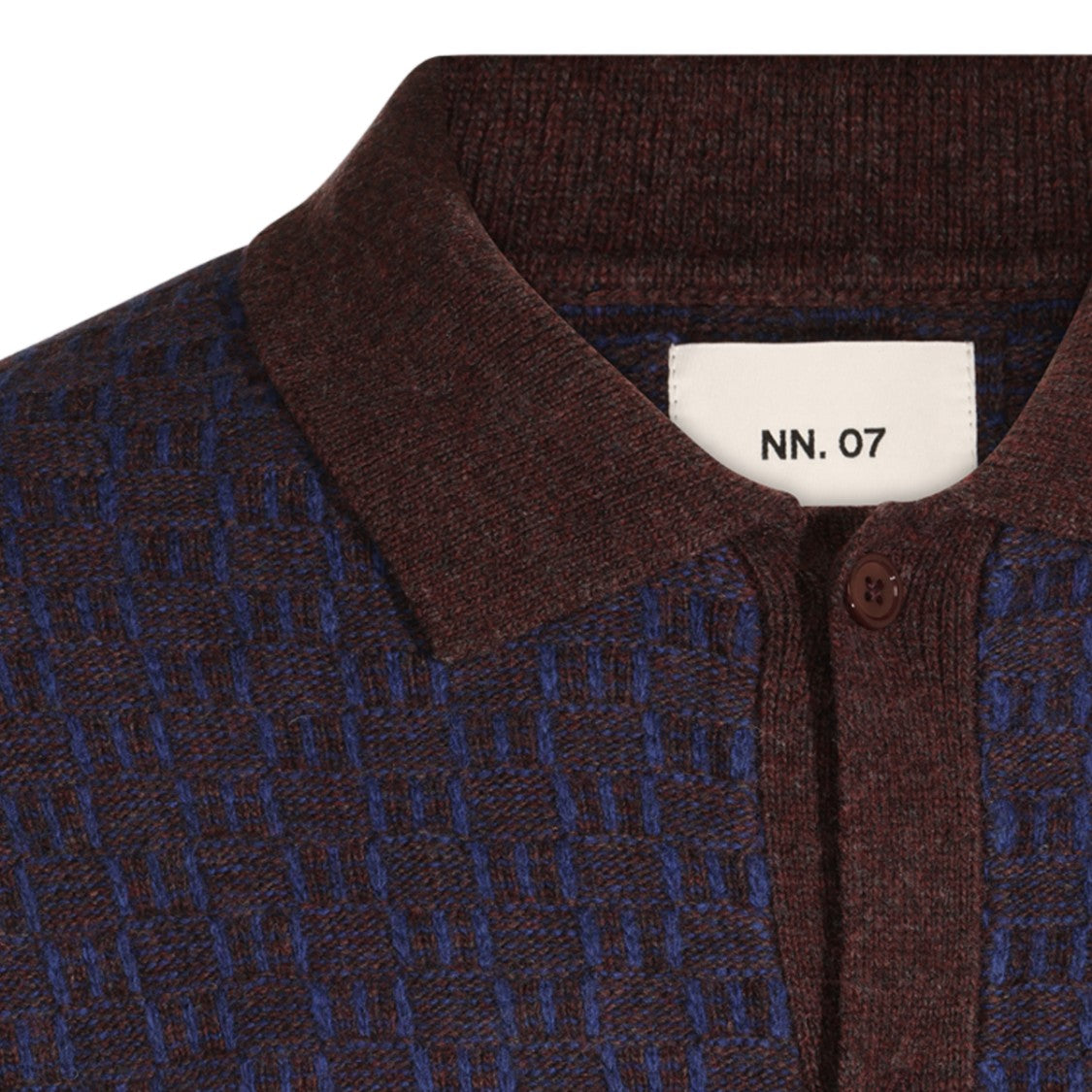 Nn.07 Textured Knit Sweater With Button-Up Front And Contrast Details