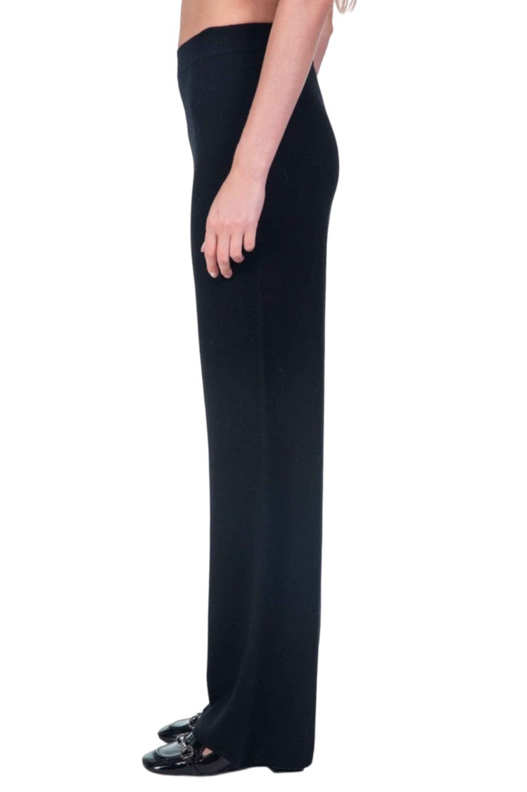 Max Mara High-Waisted Wide-Leg Pants With Ribbed Waistband