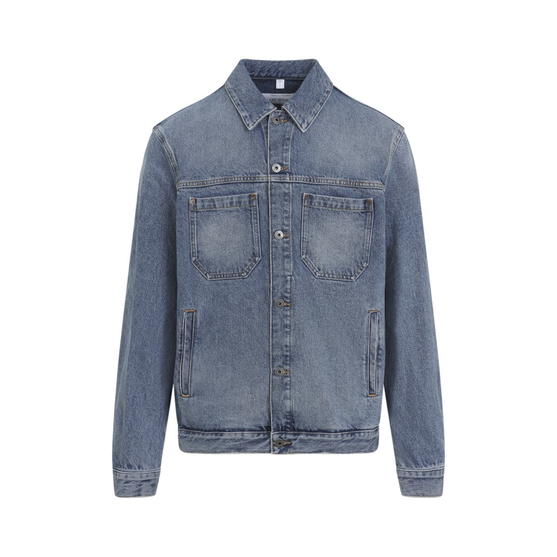 Off-White Denim Jacket With Faded Blue Wash