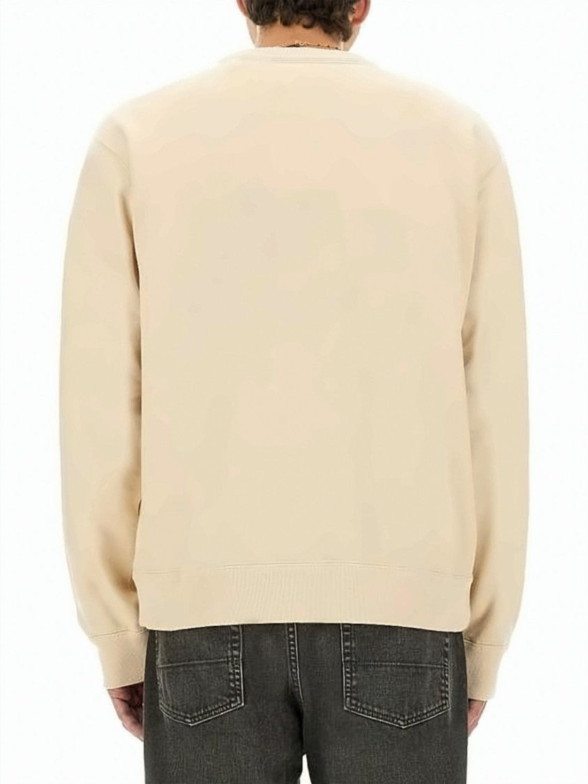 Isabel Marant Relaxed-Fit Creamy Beige Sweatshirt With Bold Rust-Red Logo