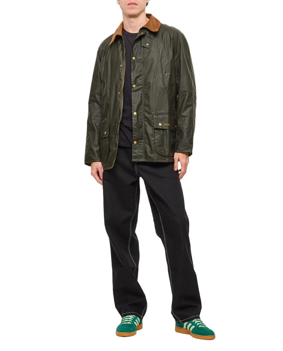 Barbour Green Zip Snap Button Coat
