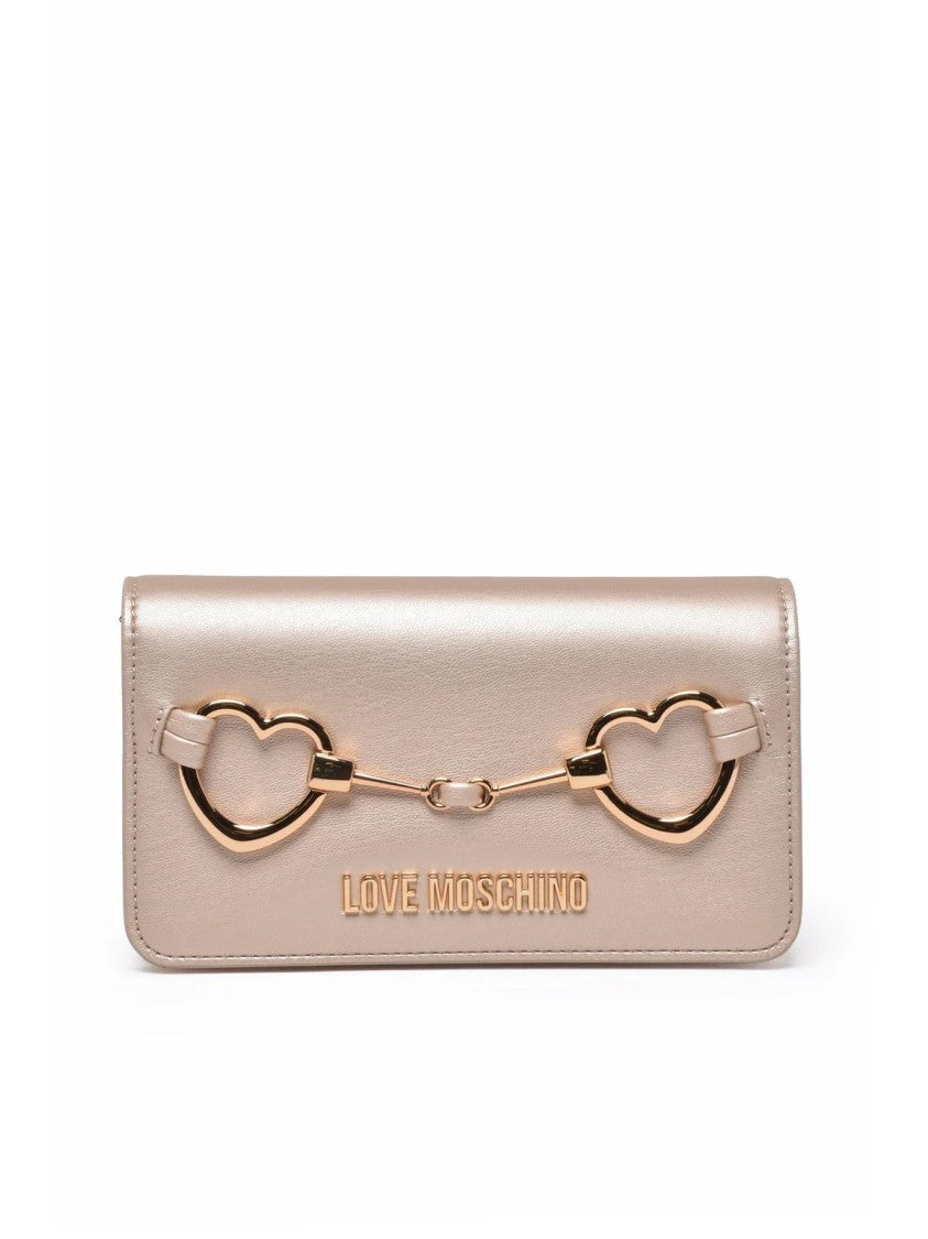 Love Moschino Beige Polyurethane Chain Crossbody Bag