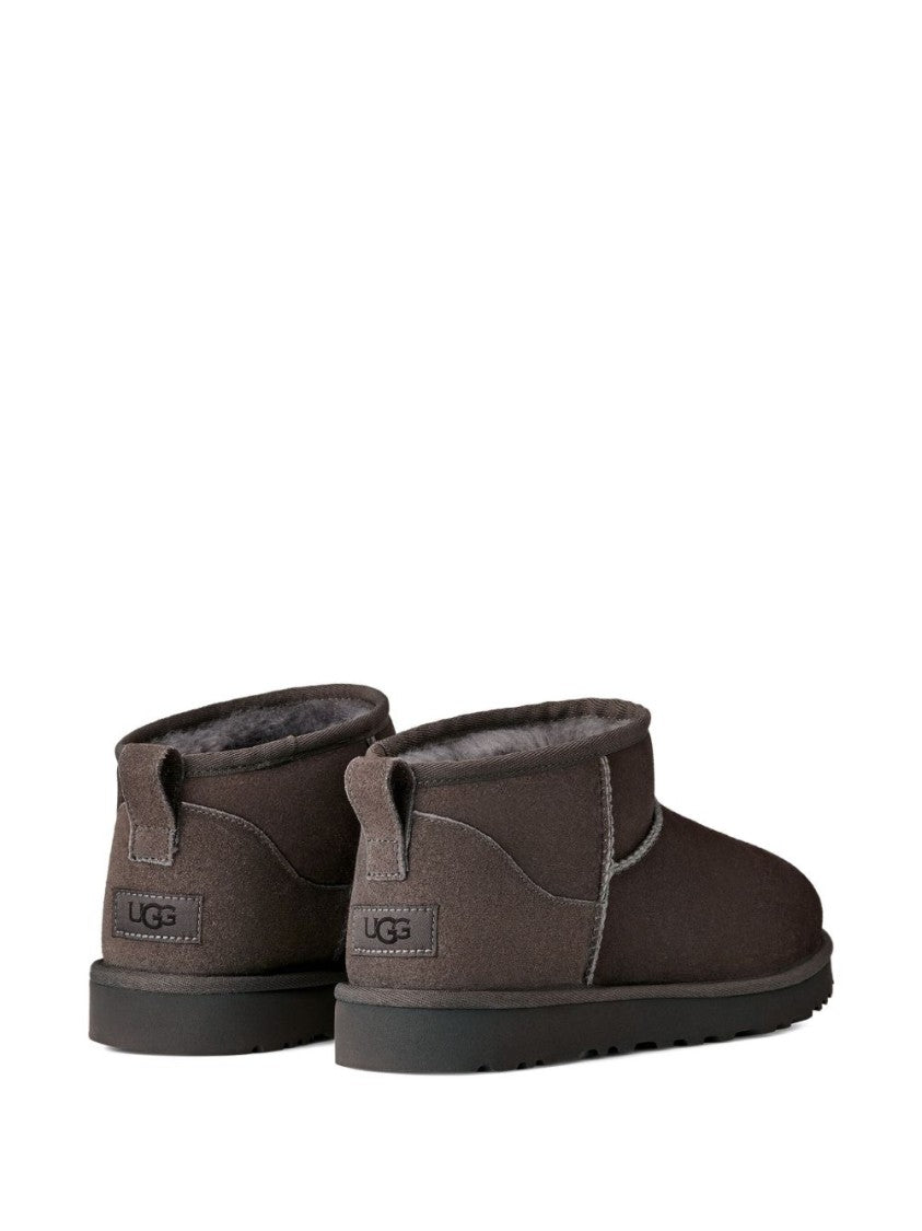 Ugg Brown Slip-On Boots With Textured Rubber Sole