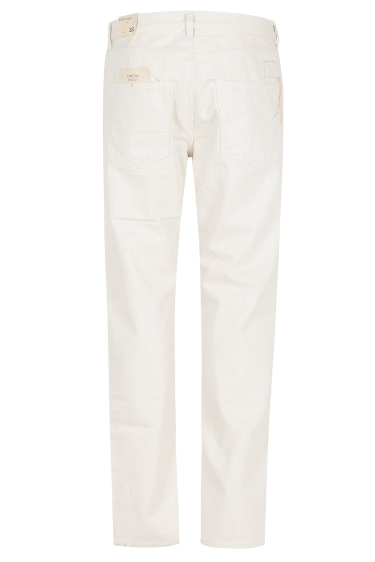 Fortela Ecru John Japanese Selvedge Five-Pocket Cotton Jeans