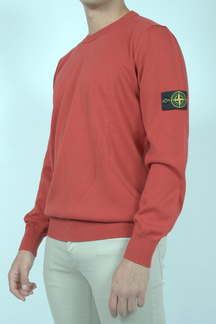 Stone Island Coral Sleeve Badge Crew-Neck Cotton Sweater