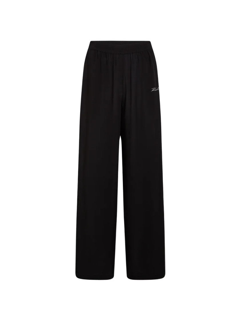 Karl Lagerfeld Wide-Leg Pants With Subtle Signature Detail